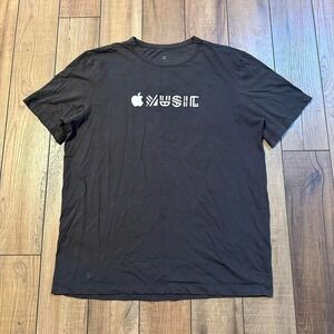 Apple Music T Shirt Men's Large 1 infinite loop, Cupertino, CA Black